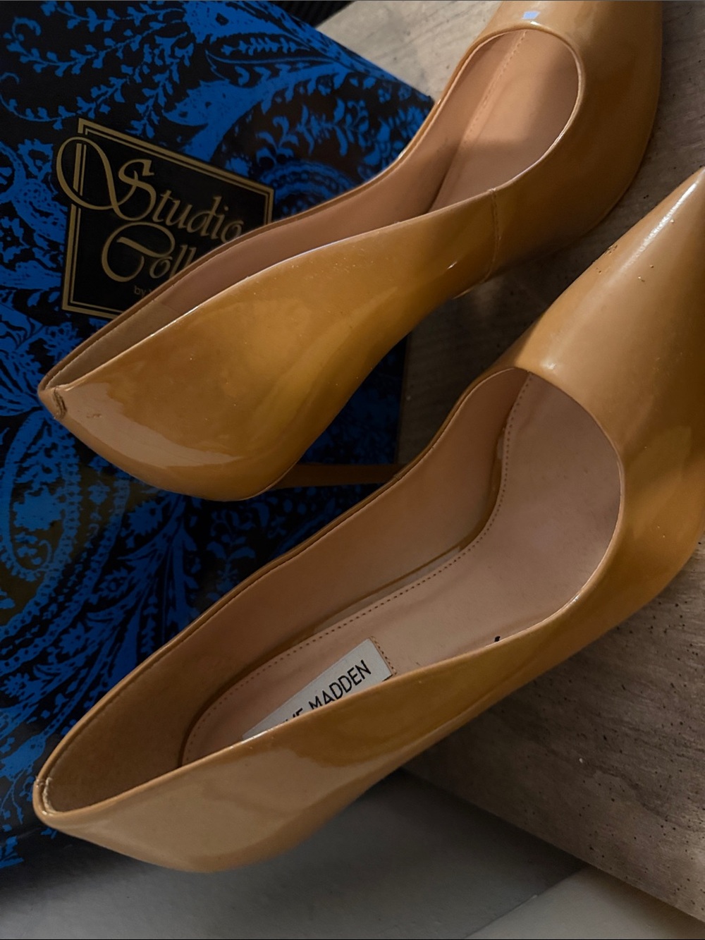 Steve Madden Glossy Mustard Pointed-Toe Pumps